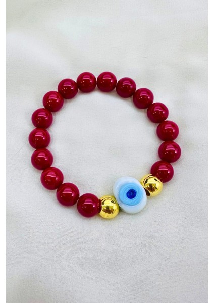 Bordo alaçatı cam nazar bileklik, şık ve enerjik takı seçeneği