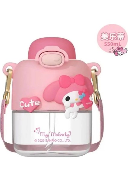 My Melodi Melody Sanrio Sakura Askılı Suluk Matara Ağız ve Diş Sağlığına Uygun Pipet Doğum Günü Hediye modelleri