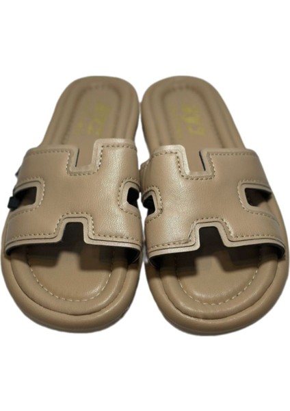 Günlük Ev Terliği Deri H Model Yumuşak Tabanlı Dış Mekan Terliği fiyatları