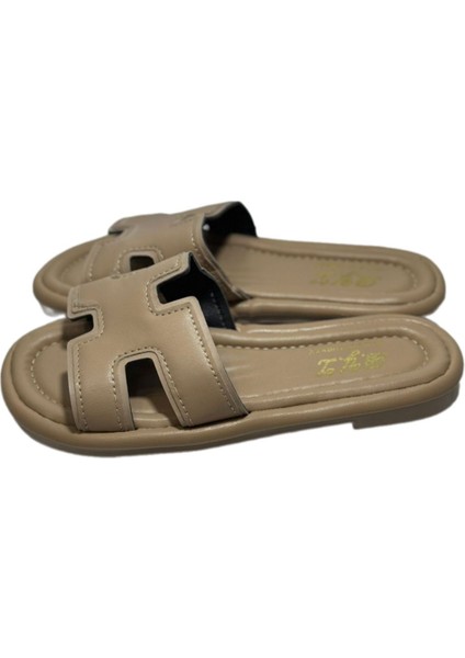 Günlük Ev Terliği Deri H Model Yumuşak Tabanlı Dış Mekan Terliği modelleri