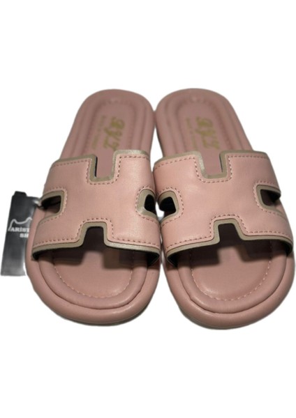 Günlük Ev Terliği Deri H Model Yumuşak Tabanlı Dış Mekan Terliği fiyatları