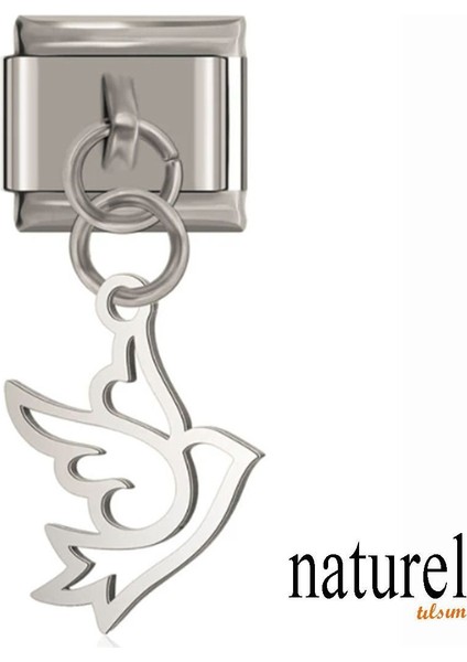 İtalyan Paslanmaz Çelik Uçan Kuş 9mm Charm, şık ve dayanıklı takı aksesuarı fiyatları