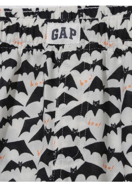 Erkek Çocuk Kırık Beyaz Halloween Desenli Pijama Altı