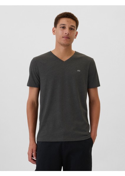 Erkek Siyah Gap Logo Everyday Soft T-Shirt