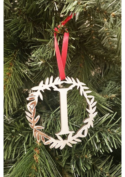 Yılbaşı Ağacı Süsü Pleksi Harf - Gümüş Çelenk I