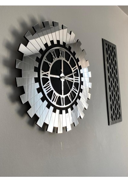 75 X 48 Cm Gümüş 3 Lü Duvar Saati Seti 40 Cm Modern Roma Rakamlı Duvar Saati 18 X 48 Cm Petek Tablo fiyatları