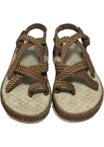 Parmak Arası Ip Örgülü Hasır Sandalet Terlik modelleri