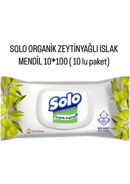 Zeytinyağlı Islak Mendil 100'lü (10 Paket)