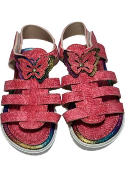 Cırtlı Çocuk Sandalet Kız Çocuğu Rahat Tabanlı Kelebek Model Terlik fiyatları