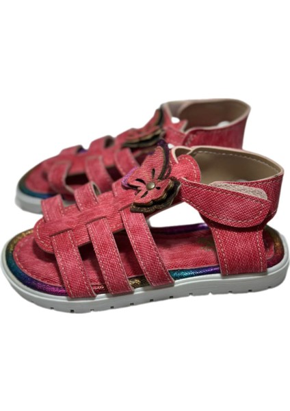 Cırtlı Çocuk Sandalet Kız Çocuğu Rahat Tabanlı Kelebek Model Terlik modelleri