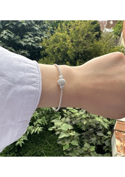El İşçiliği Gümüş Bileklik, Kazaziye ve Örme Top Detaylı, Şık Tasarım, 950 Ayar, Boncuk Renk fiyatları