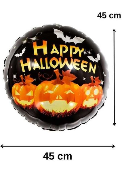 Happy Halloween Bal Kabağı Tasarımlı 45X45 cm Folyo Balon Halloween Cadılar Bayramı Parti Malzemesi fiyatları