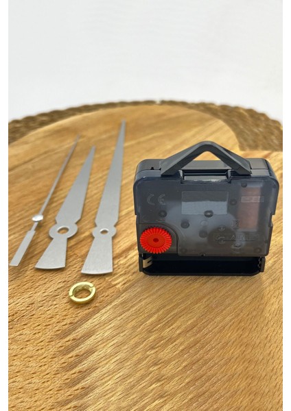 Duvar Saati Mekanizması Göbeği, Akrep Yelkovan Saniye, Akar, Askılı, 14 Mm Şaft, Yüksek Tork, Gümüş