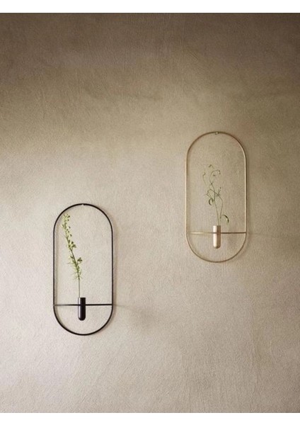 2 Li Siyah Oval Çiçeklik , Modern Dekoratif Metal Duvar Çiçeklik fiyatları