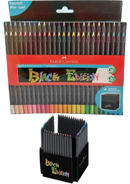 50 Renk Kuru Boya Black Edition 1 Paket 50 Li Kuruboya Tam Boy Karton Kutu