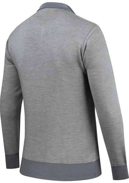 Erkek Polo Yaka Triko Kazak Desenli Kol ve Bel Lastikli Çelik Örgü Klasik Kalıp - 5005FA fırsatları