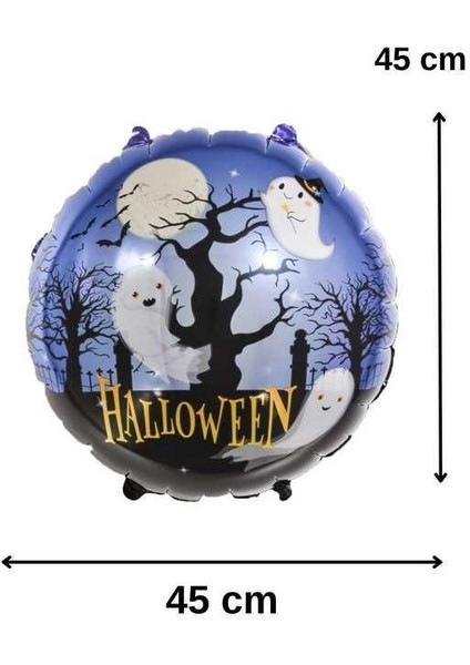 Patladı Gitti Halloween Hayalet Tasarımlı 45X45 cm Folyo Balon Halloween Cadılar Bayramı Parti Malzemesi