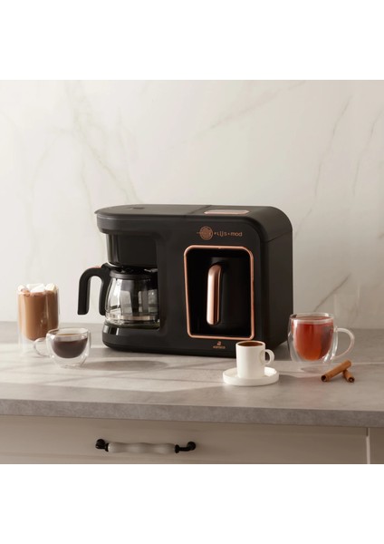 5 In 1 Közde Türk Kahve Makinesi | Filtre Kahve, Çay Demleme, Sütlü İçecek Hazırlama | 10 Fincan Kapasite