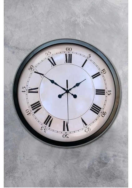 40 Cm Metal Romen Rakamlı Eskitme Model Modern Dekoratif Lüks Duvar Saati
