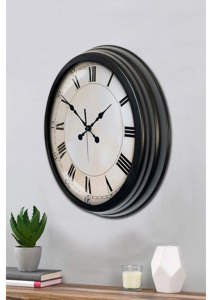 40 Cm Metal Romen Rakamlı Eskitme Model Modern Dekoratif Lüks Duvar Saati fiyatları