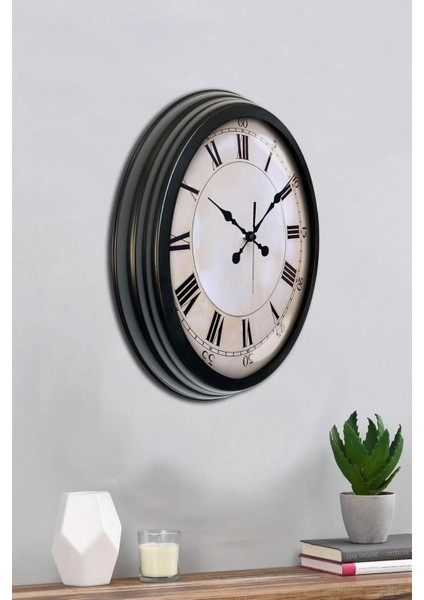 40 Cm Metal Romen Rakamlı Eskitme Model Modern Dekoratif Lüks Duvar Saati modelleri