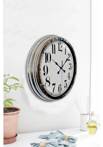 40 Cm Metal Düz Rakam Dekoratif Klasik Modern Lüks Duvar Saati fiyatları