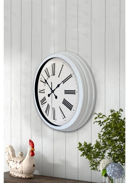 40 Cm Modern Romen Rakamlı Metal Klasik Lüks Duvar Saati
