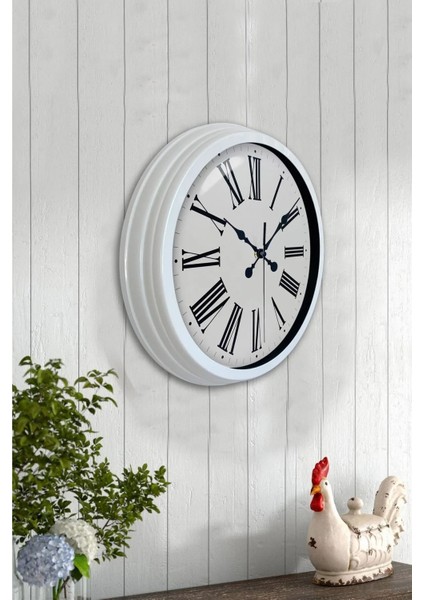 40 Cm Modern Romen Rakamlı Metal Klasik Lüks Duvar Saati