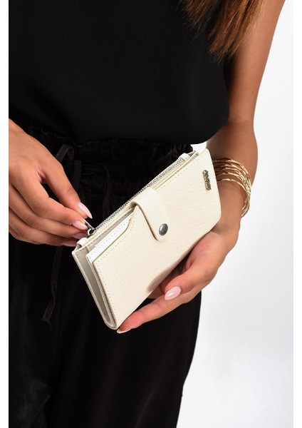 Krem Kadın Cüzdan Kart Bölmeli Kağıt / Bozuk Para Bölmesi NBC1602 fiyatları