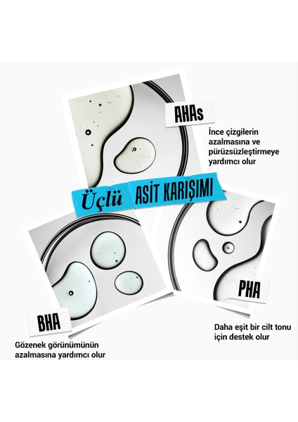 Clearly Corrective Pürüzsüzleştirici Üçlü Asit Peeling Cilt Serumu - AHA, BHA ve PHA ile