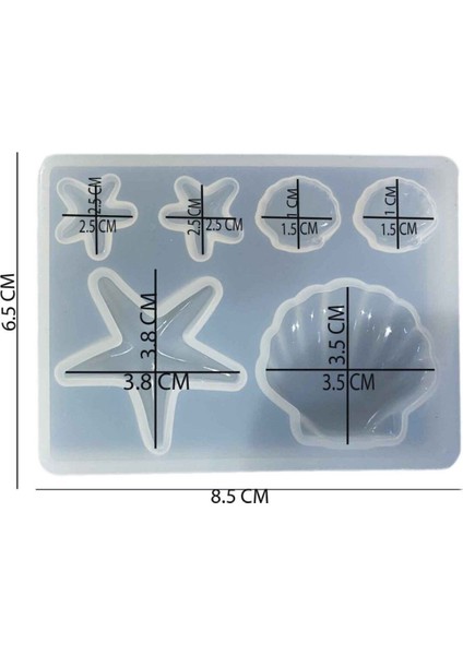 Epoksi Silikon Kalıp Deniz Kabuğu Şekiller 6 Lı