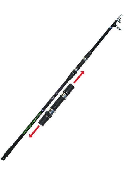 Krokodil 360 cm 150-200G Atarlı Ayarlanabilir Makine Yataklı Surf Olta Kamışı