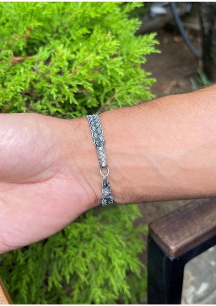 El Örgüsü Gümüş Bileklik, Zarif Tasarım, Doğal Taş, Siyah Renk fiyatları