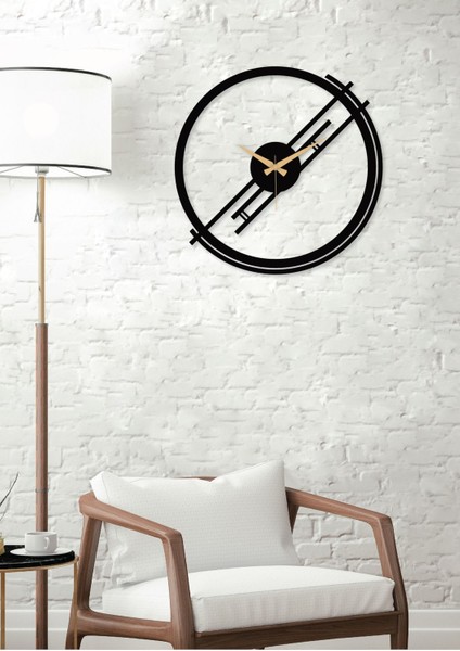 Inspire Modern Metal Siyah Duvar Saati - Ev / Ofis Saati - Saat - 50 X 50 Cm