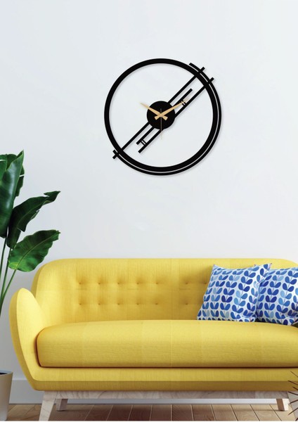 Inspire Modern Metal Siyah Duvar Saati - Ev / Ofis Saati - Saat - 50 X 50 Cm