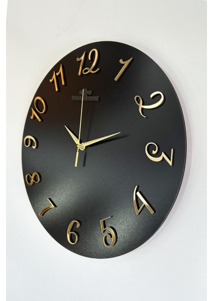 Dekoratif Aynalı Plexiglass Türkçe Rakam Duvar Saati Sessiz Mekanizma 37x.37cm ( Siyah-Gold ) fiyatları