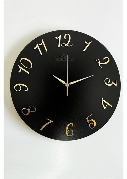 Dekoratif Aynalı Plexiglass Türkçe Rakam Duvar Saati Sessiz Mekanizma 37x.37cm ( Siyah-Gold ) modelleri