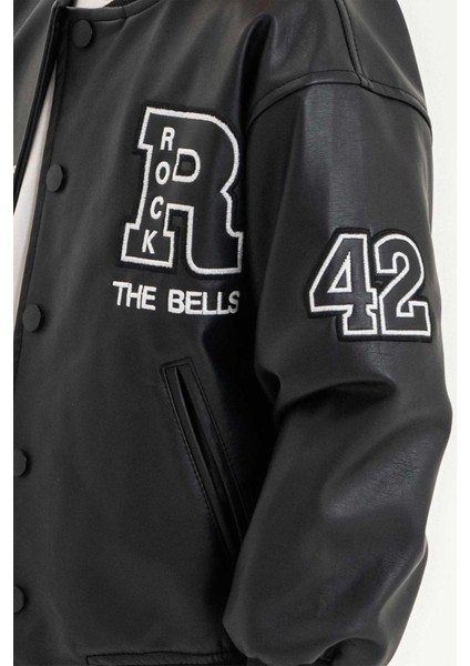 Çıtçıtlı Ribanalı R Nakışlı Erkek Çocuk Deri Ceket indirimleri