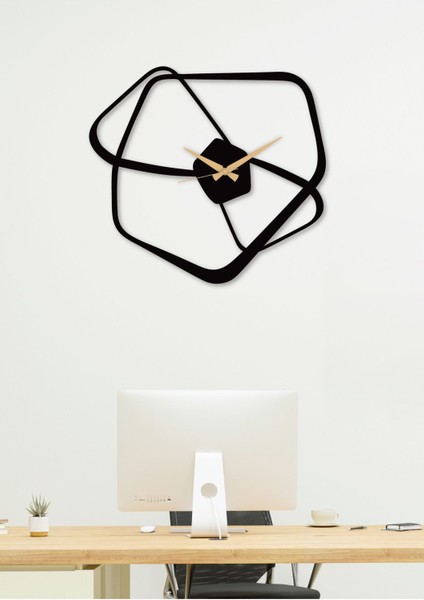 Fiyonk Metal Siyah Duvar Saati - Ev / Ofis Saati - Saat - 60 X 55 Cm modelleri