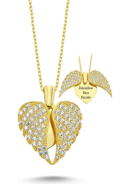 Kişiye Özel Gümüş Kalp Kolye, Sevgiliye Zarif ve Şık Takı, 925 Ayar, Zirkon Taşlı