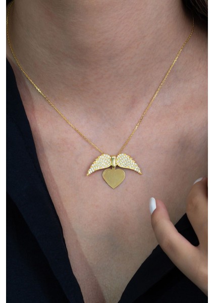 Kişiye Özel Gümüş Kalp Kolye, Sevgiliye Zarif ve Şık Takı, 925 Ayar, Zirkon Taşlı fırsatları