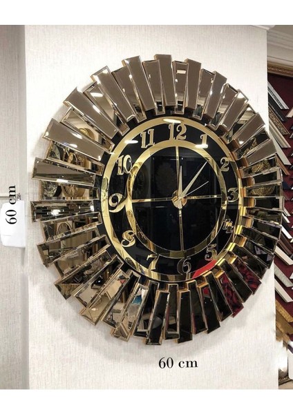 Güneş Model Aynalı Saat Bronz Türkçe