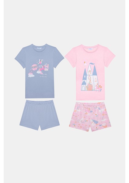 Kız Çocuk Fly 2li Çok Renkli Pijama Takımı