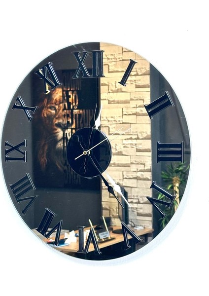 Duvar Saati 55 Cm Aynalı Duvar Saati Siyah Roma Rakamlı Duvar Saati modelleri