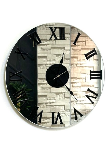 Duvar Saati 55 Cm Aynalı Duvar Saati Siyah Roma Rakamlı Duvar Saati fırsatları