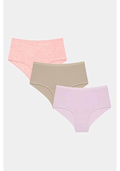 Natural Tones 3lü Yüksek Bel Çok Renkli Slip Külot