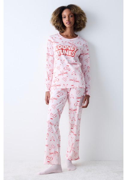 Pamuklu Happy Friends Pantolon Pijama Takımı