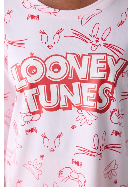 Pamuklu Happy Friends Pantolon Pijama Takımı fırsatları
