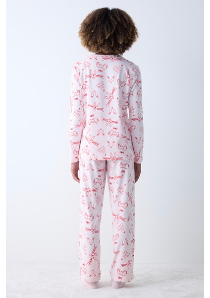 Pamuklu Happy Friends Pantolon Pijama Takımı indirimleri