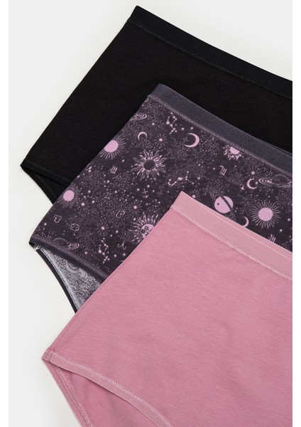 Lost In The Space 3lü Yüksek Bel Çok Renkli Slip Külot